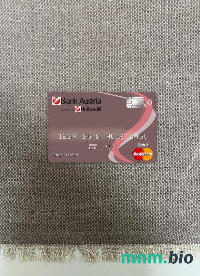 Austria bank Austria master card wygląd fotograficzny skan PSD + zdjęcie